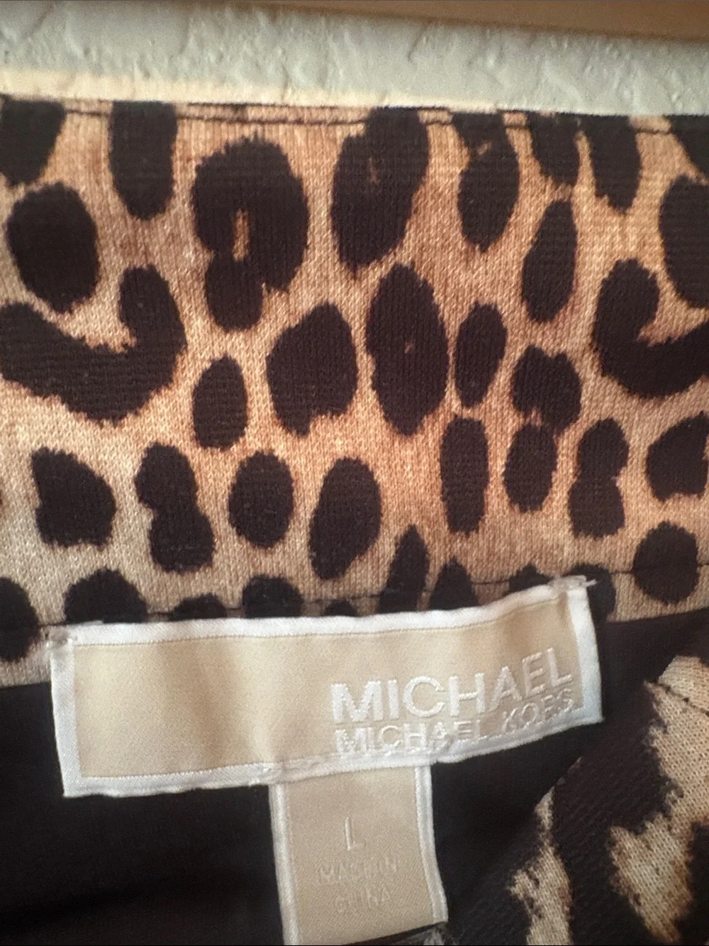 Michael Kors Leopard Pencil Skirt - Tan and Black